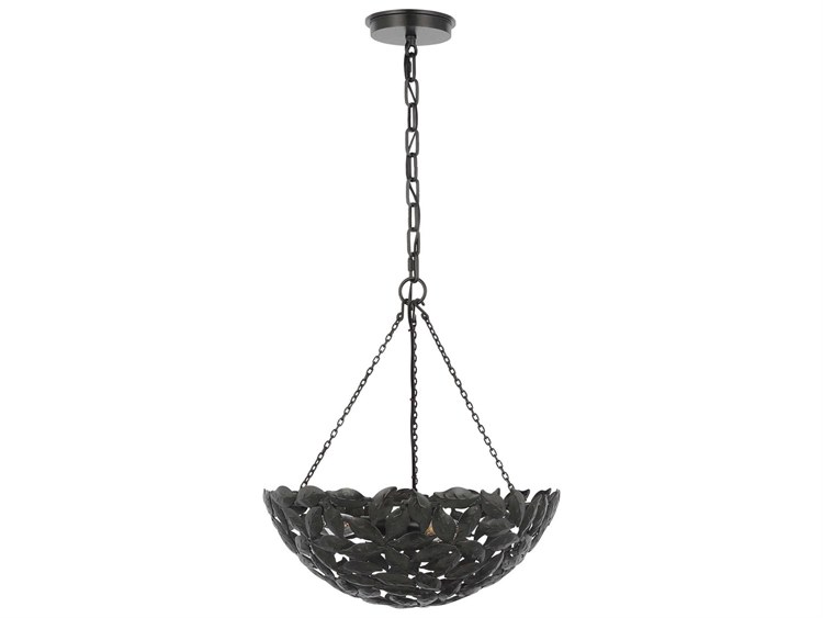 Photos - Chandelier / Lamp Visual Comfort Studio Kelan 6-Light Aged Iron Black Bowl Pendant AP1193AI