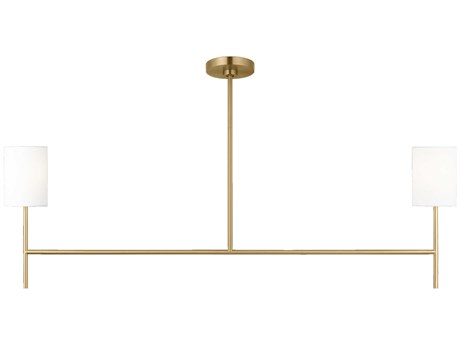 Visual Comfort Studio Key 2-Light Burnished Brass Linear Island Pendant