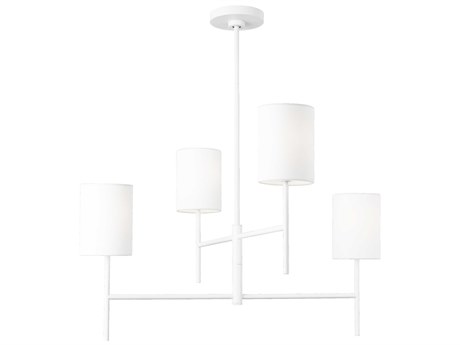 Visual Comfort Studio Key 4-Light Matte White Candelabra Cylinder Chandelier