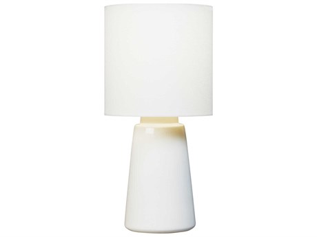 Visual Comfort Studio Vessel New White Linen Fabric Table Lamp