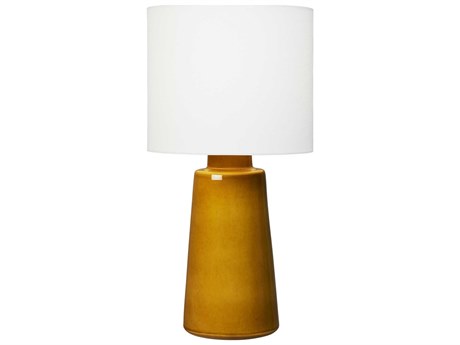 Visual Comfort Studio Vessel Oil Can White Linen Fabric Orange Buffet Lamp