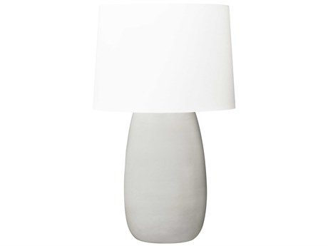 Visual Comfort Studio Roma Shellish Grey White Linen Fabric Buffet Lamp