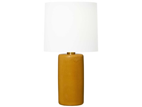 Visual Comfort Studio Shanghai Olive White Linen Yellow Buffet Lamp