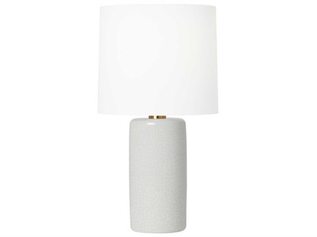 Visual Comfort Studio Shanghai White Crackle Linen Fabric Buffet Lamp