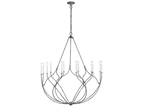 Visual Comfort Studio Richmond 12-Light Weathered Galvanized Gray Chandelier