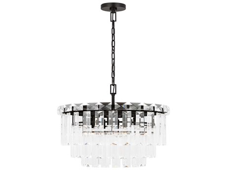 Visual Comfort Studio Arden 10-Light Aged Iron Black Tiered Chandelier