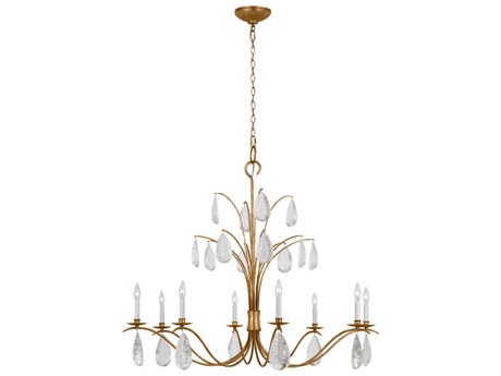 Visual Comfort Studio Shannon 8-Light Antique Gild Gold Traditional Candelabra Chandelier