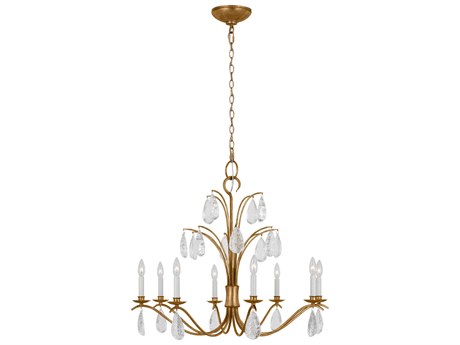 Visual Comfort Studio Shannon 8-Light Antique Gild Gold Traditional Candelabra Chandelier