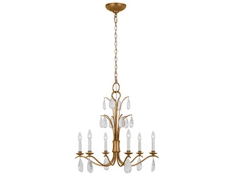 Visual Comfort Studio Shannon 6-Light Antique Gild Gold Traditional Candelabra Chandelier