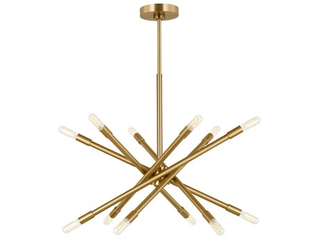 Visual Comfort Studio Eastyn 12-Light Burnished Brass Sputnik Chandelier