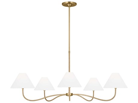 Visual Comfort Studio Laguna 5-Light Burnished Brass Empire Chandelier