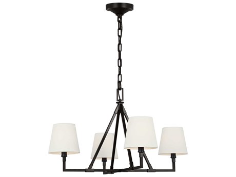Visual Comfort Studio Perth 4-Light Aged Iron Black Chandelier