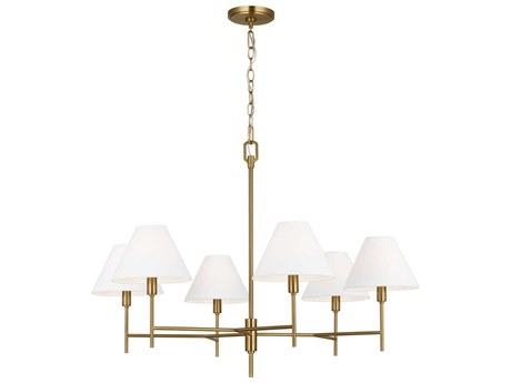 Visual Comfort Studio Ridgewood 6-Light Burnished Brass Candelabra Chandelier
