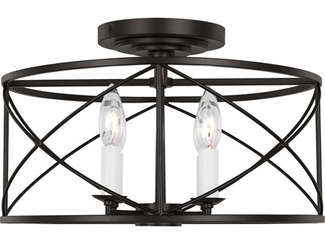 Visual Comfort Studio Beatrix 4-Light Aged Iron Black Semi Flush Mount