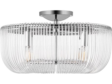 Visual Comfort Studio Pierce 4-Light Polished Nickel Semi Flush Mount