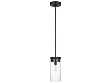 Visual Comfort Studio Garrett 1-Light Aged Iron Black Mini Pendant