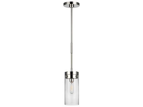 Visual Comfort Studio Garrett 1-Light Polished Nickel Cylinder Mini Pendant