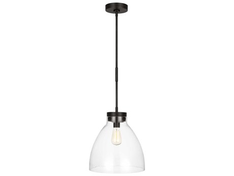 Visual Comfort Studio Garrett 1-Light Aged Iron Black Pendant