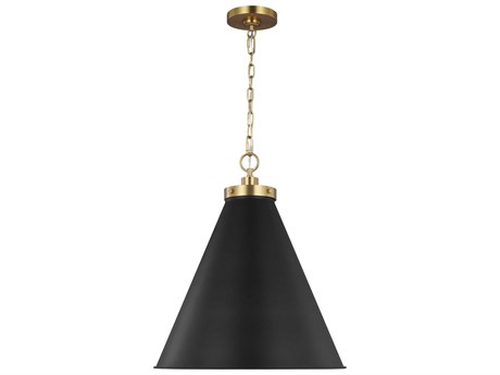 Visual Comfort Studio Wellfleet 1-Light Midnight Black Burnished Brass Pendant