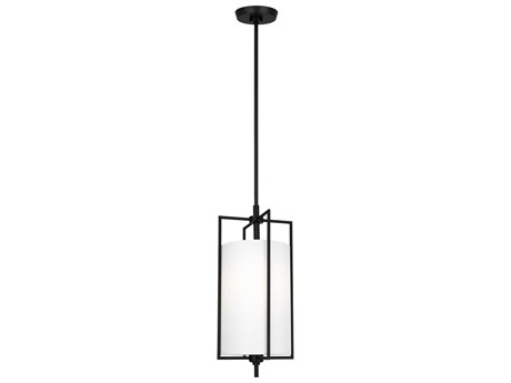 Visual Comfort Studio Perno 1-Light Aged Iron Black Cylinder Mini Pendant