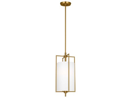 Visual Comfort Studio Perno 1-Light Burnished Brass Cylinder Mini Pendant