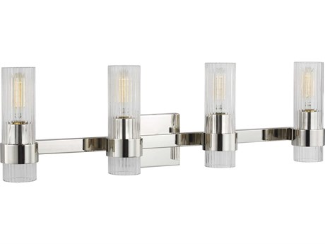 Visual Comfort Studio Geneva 4-Light Polished Nickel Vanity Light