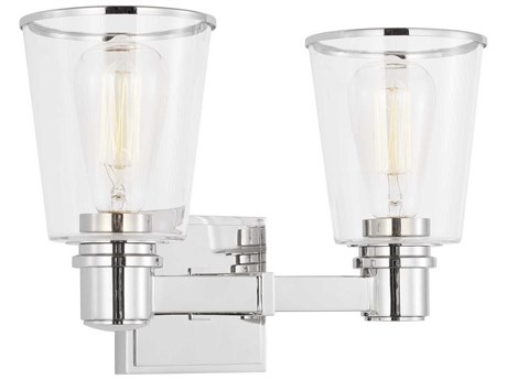 Visual Comfort Studio Alessa 2-Light Polished Nickel Vanity Light