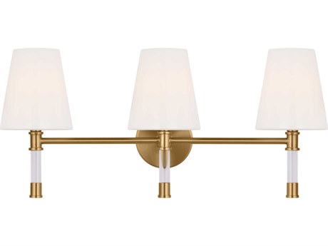Visual Comfort Studio Hanover 3-Light Burnished Brass Vanity Light