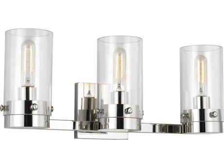 Visual Comfort Studio Garrett 3-Light Polished Nickel Vanity Light