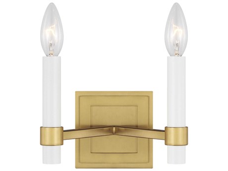 Visual Comfort Studio Marston 2-Light Burnished Brass Vanity Light