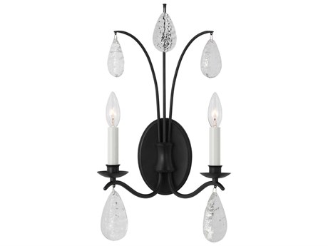 Visual Comfort Studio Shannon 2-Light Aged Iron Black Traditional Wall Sconce