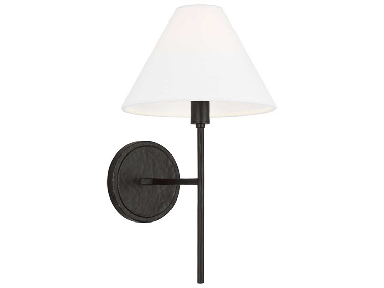 Photos - Chandelier / Lamp iRon Visual Comfort Studio Ridgewood 1-Light Aged Black Wall Sconce CW1371AI