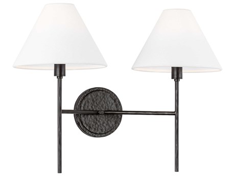 Visual Comfort Studio Ridgewood 2-Light Aged Iron Black Wall Sconce