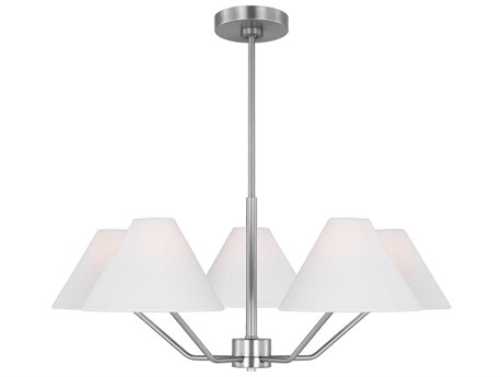 Visual Comfort Studio Burke 5-Light Brushed Steel Chandelier