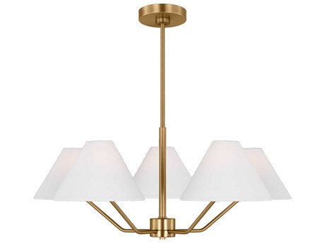 Visual Comfort Studio Burke 5-Light Satin Brass Chandelier