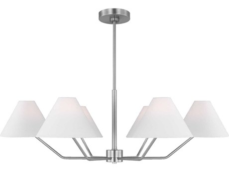 Visual Comfort Studio Burke 6-Light Brushed Steel Chandelier