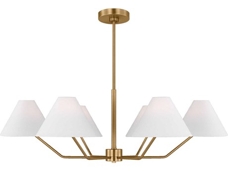 Visual Comfort Studio Burke 6-Light Satin Brass Chandelier