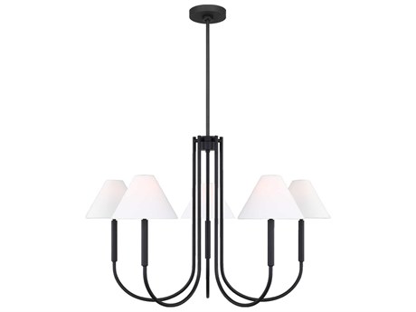 Visual Comfort Studio Porteau 6-Light Midnight Black Chandelier