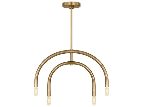 Visual Comfort Studio Hadden 4-Light Satin Brass Chandelier