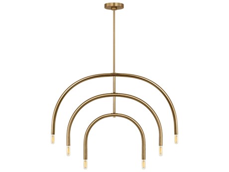 Visual Comfort Studio Hadden 6-Light Satin Brass Chandelier