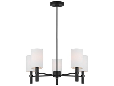 Visual Comfort Studio Manor 5-Light Midnight Black Cylinder Chandelier