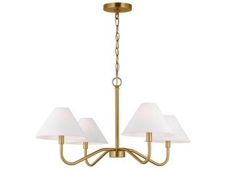 Visual Comfort Studio Eldon 4-Light Satin Brass Empire Chandelier
