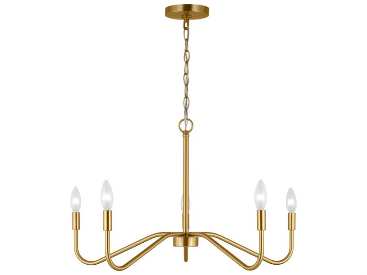 Visual Comfort Studio Eldon 5-Light Satin Brass Empire Chandelier ...