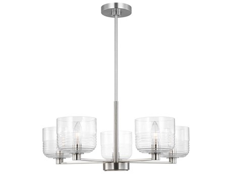 Visual Comfort Studio Lochdale 5-Light Brushed Nickel Candelabra Chandelier