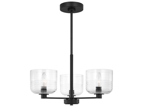 Visual Comfort Studio Lochdale 3-Light Midnight Black Candelabra Chandelier