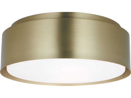 Visual Comfort Studio Dartmore 2-Light Satin Brass Drum Flush Mount