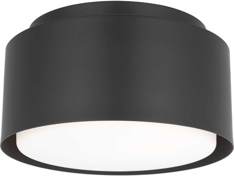 Visual Comfort Studio Dartmore 1-Light Midnight Black Drum Flush Mount