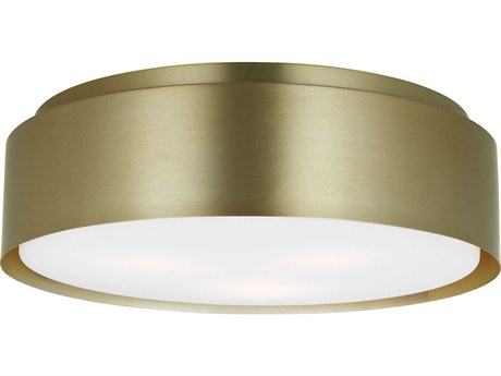 Visual Comfort Studio Dartmore 3-Light Satin Brass Drum Flush Mount
