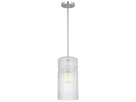 Visual Comfort Studio Liouet 1-Light Brushed Nickel Cylinder Mini Pendant