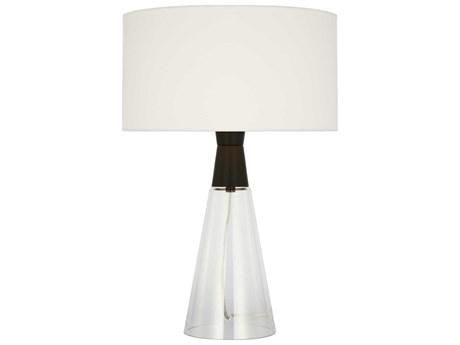 Visual Comfort Studio Pender Midnight Black White Linen Table Lamp